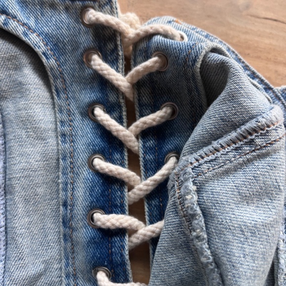 Blank NYC denim corset top with adjustable straps and laces, XS, EUC - Picture 8 of 8